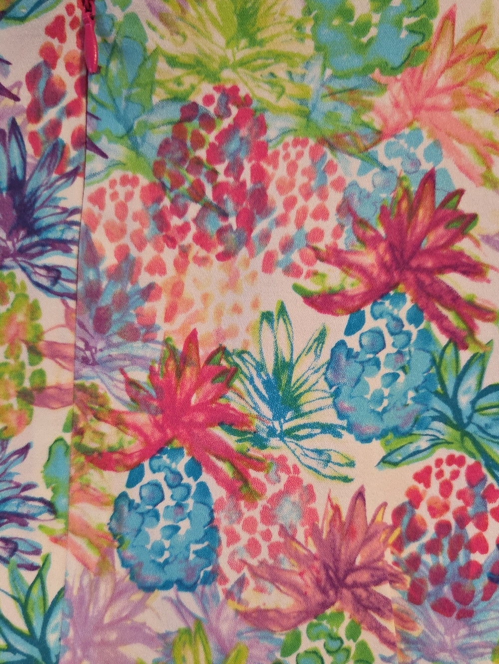 Floral And Pineapple Tropical Print Sleeveless Dress - Picture 5 of 7